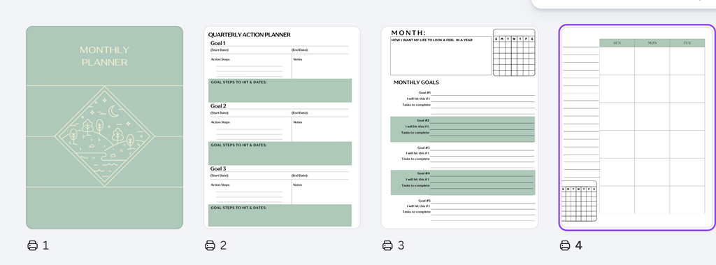 Blank Monthly Planner (Fillable Dates)