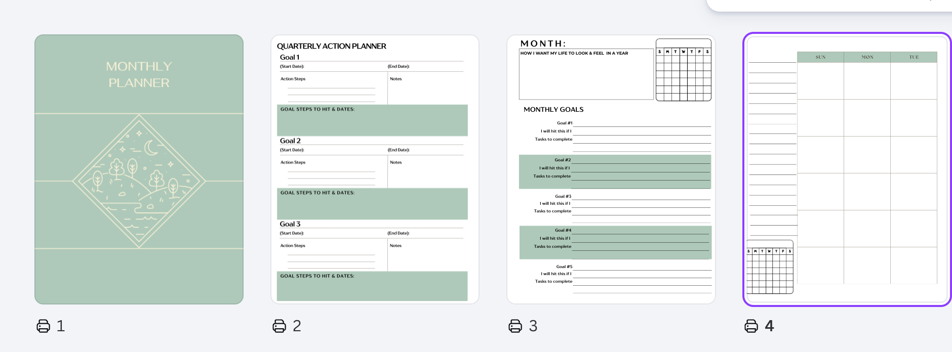 Blank Monthly Planner (Fillable Dates)
