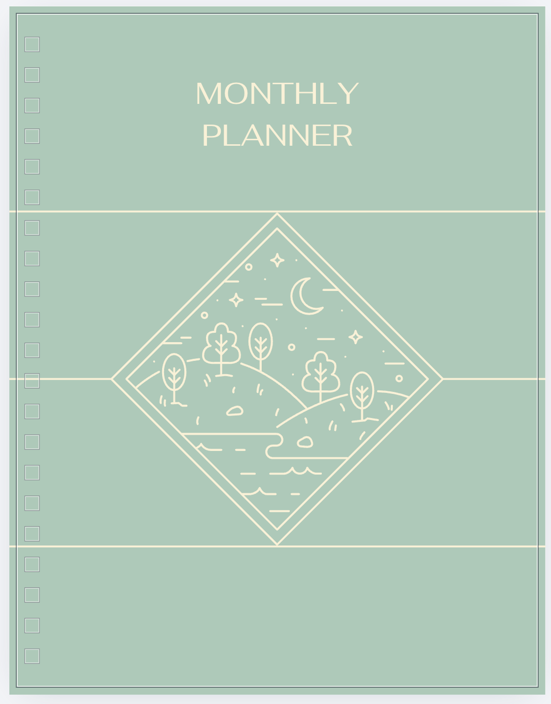 Blank Monthly Planner (Fillable Dates)
