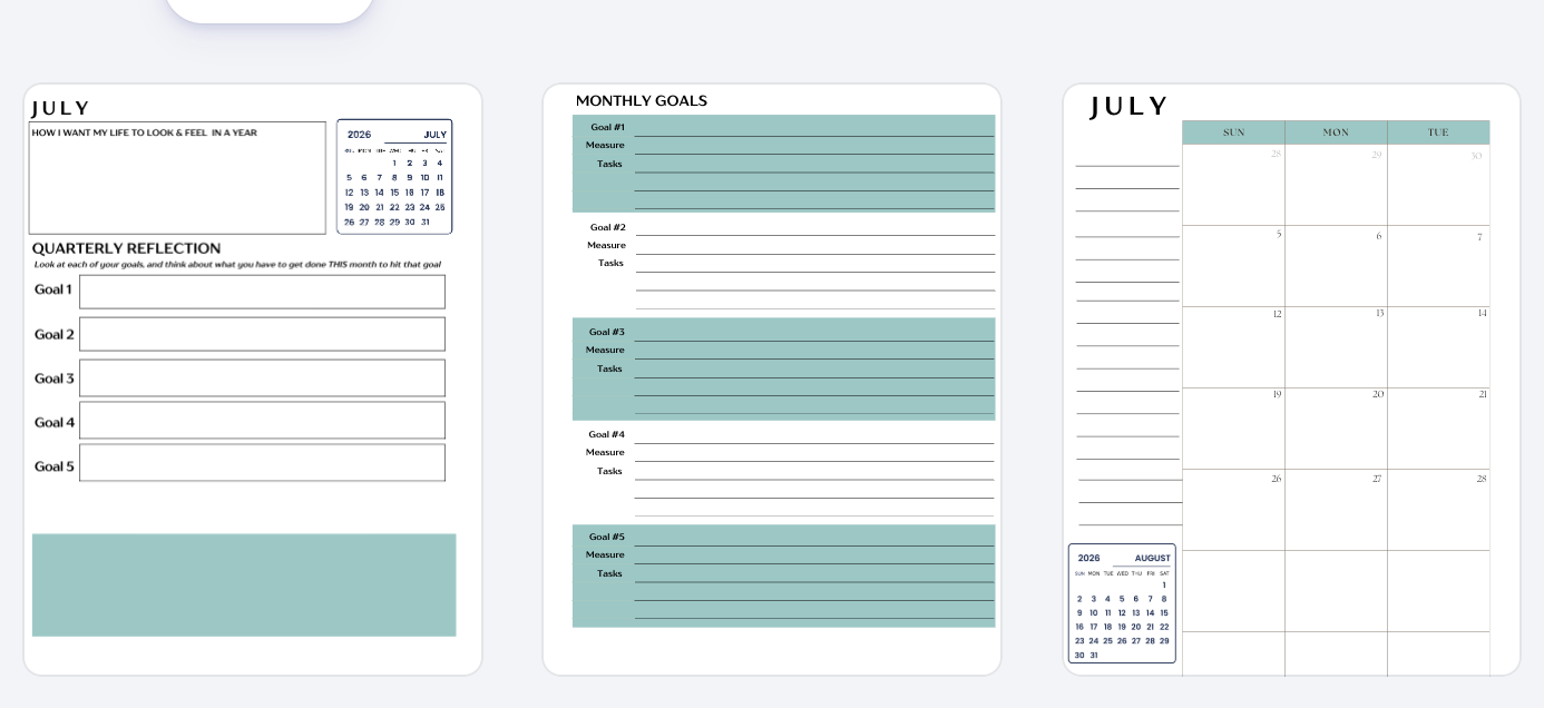 Quarterly Action Planner | Monthly, Weekly & Daily Digital Planner